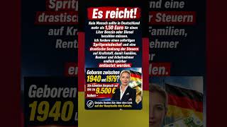 1,50 € pro Liter: Weidel fordert eine sofortige Senkung der Spritpreise!