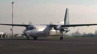 Antwerp airport Fokker F-27 startup and T/O