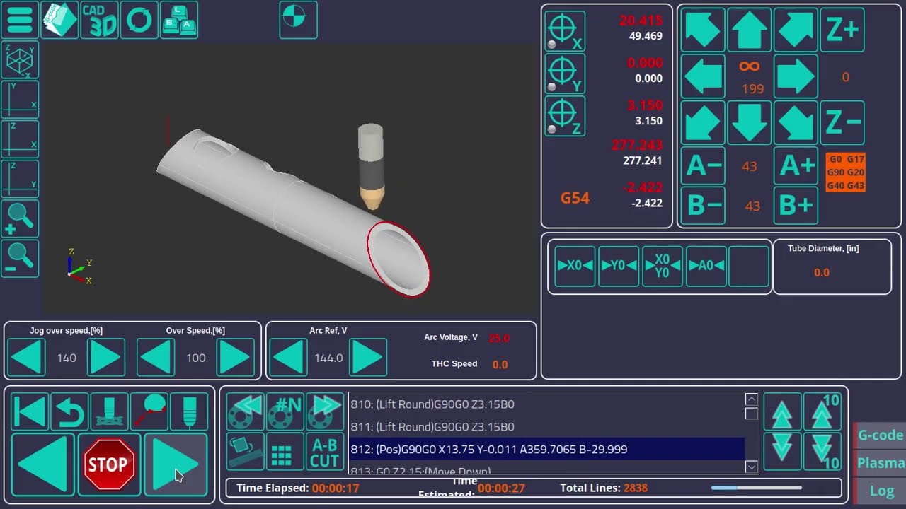 myCNC software - CNC control software with built-in CAD/CAM for pipe Bevel cutting support.