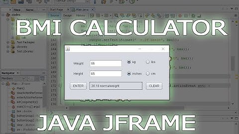 PRETTY SIMPLE BMI CALCULATOR WITH JAVA JFRAME PROGRAMMING
