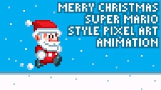 Merry Christmas Super Mario Style Pixel Art Animation by PXLFLX