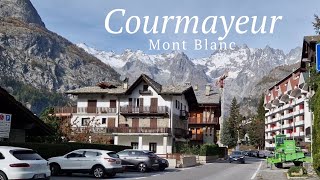 City tour - Courmayeur, Italy. Walking tour of the old town near the famous Mont Blanc.
