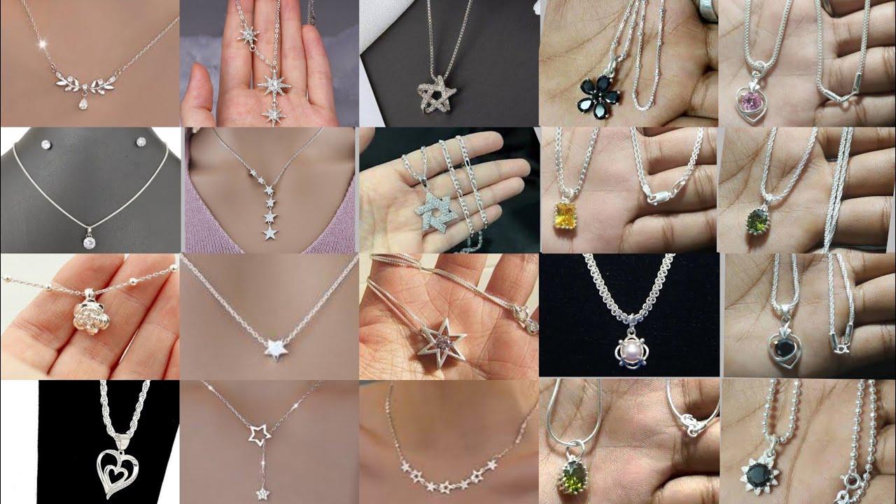 2024Trending stylist silver chain with pendant design|silver jewellery for women|rupar chain& locket