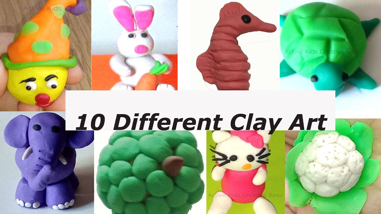 10 Clay Compilation, Clay Art for Kids, DIY