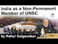 India becomes Non Permanent Member of UNSC for 8th time - What are the topics in India's agenda?