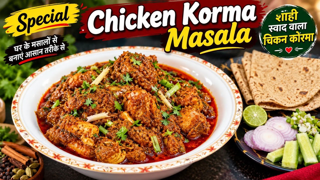 शाही स्वाद वाला स्पेशल चिकन कोरमा मसाला 😍 | Special Chicken Korma Masala