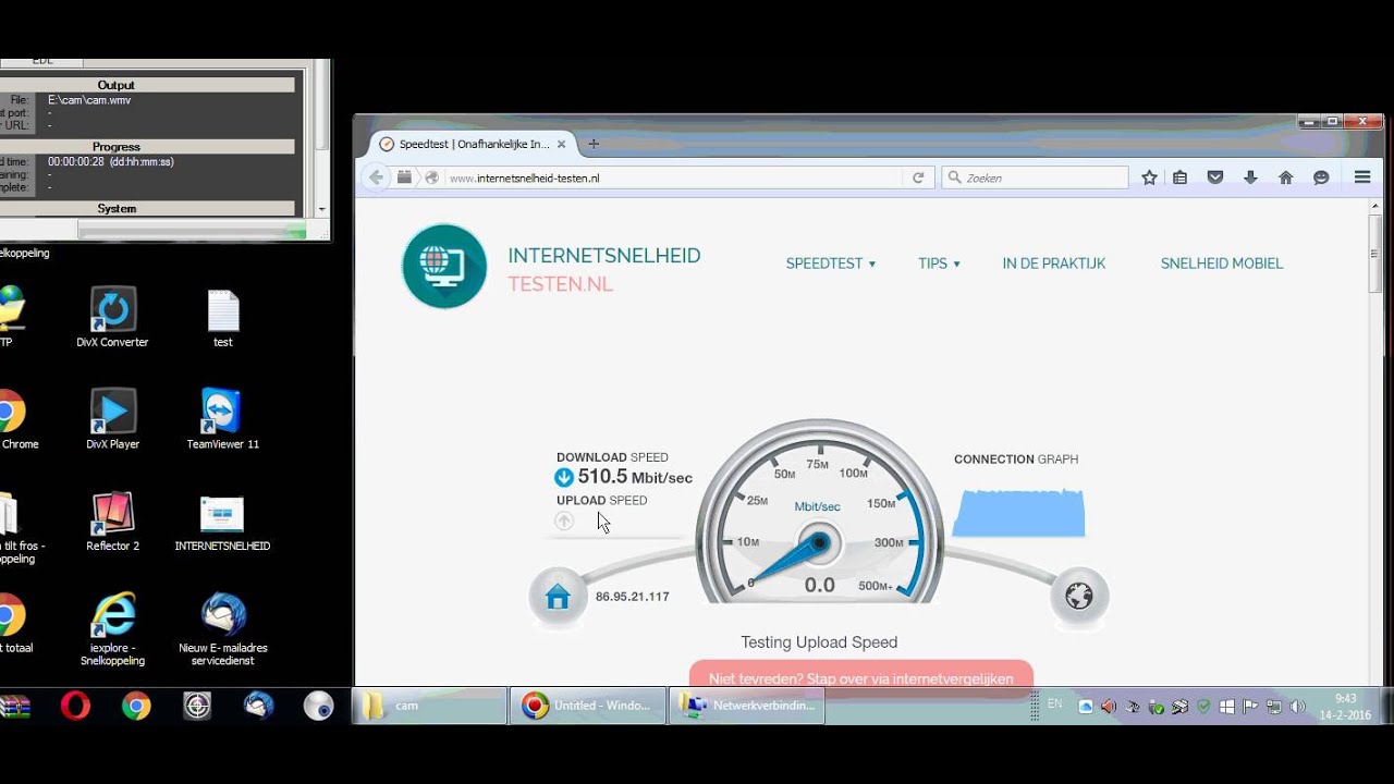 INTERNETSNELHEID 500 Mbit Per Sec YouTube