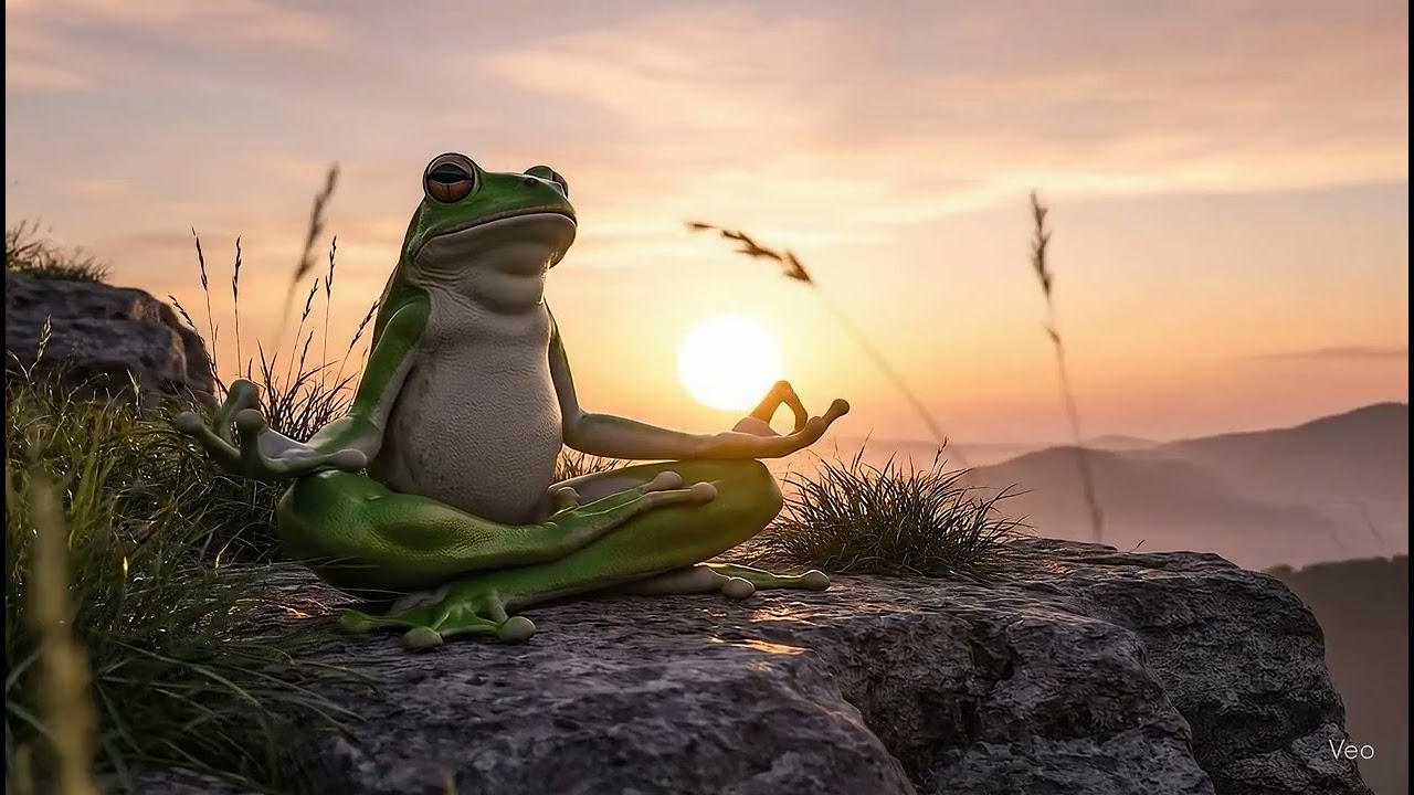 Frog Meditating in 3D Animated Room | Relaxing Loop Animation | Zen Vibes