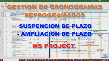 CRONOGRAMA REPROGRAMADO CON SUSPENCION Y AMPLIACION DE PLAZO EN MS PROJECT.