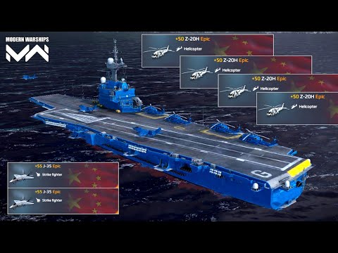 FS Charles de Gaulle With 4x Z-20H Helicopter & 2x J-35 Full Gameplay - Modern Warships