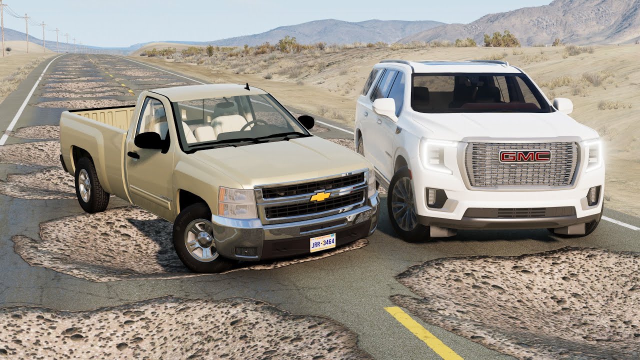 محاكي الحوادث | تحدي شارع الحفر صعب 🚗 🚧 BeamNG Drive