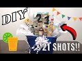 DIY 21 SHOTS BIRTHDAY BASKET  **21ST BIRTHDAY GIFT IDEA**