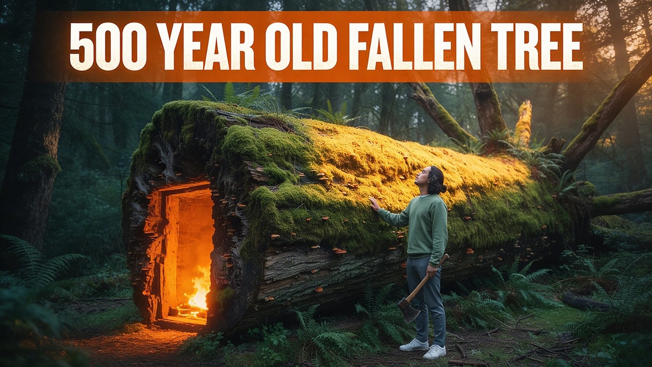Building a Hidden Modern Home Inside a 500 Year Old Fallen Tree - YouTube
