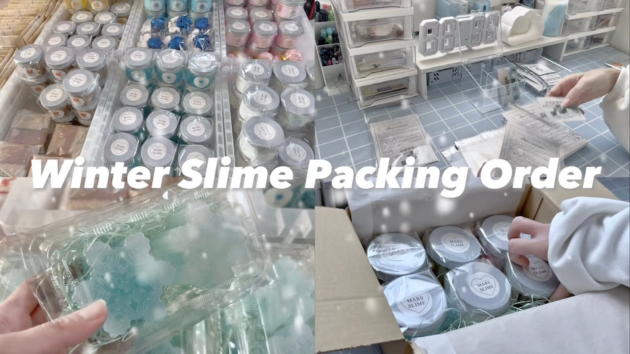 *̩̩̥ 梱包ASMR *̩̩̥ 冬のスライム❄️どんどん梱包してくよ♡
