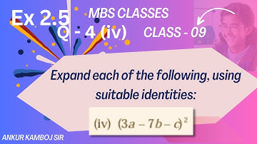 Class 9 Ex 2.5 Q 4 (iv) Expand each of the following, using suitable identities (3a - 7b - c)^2