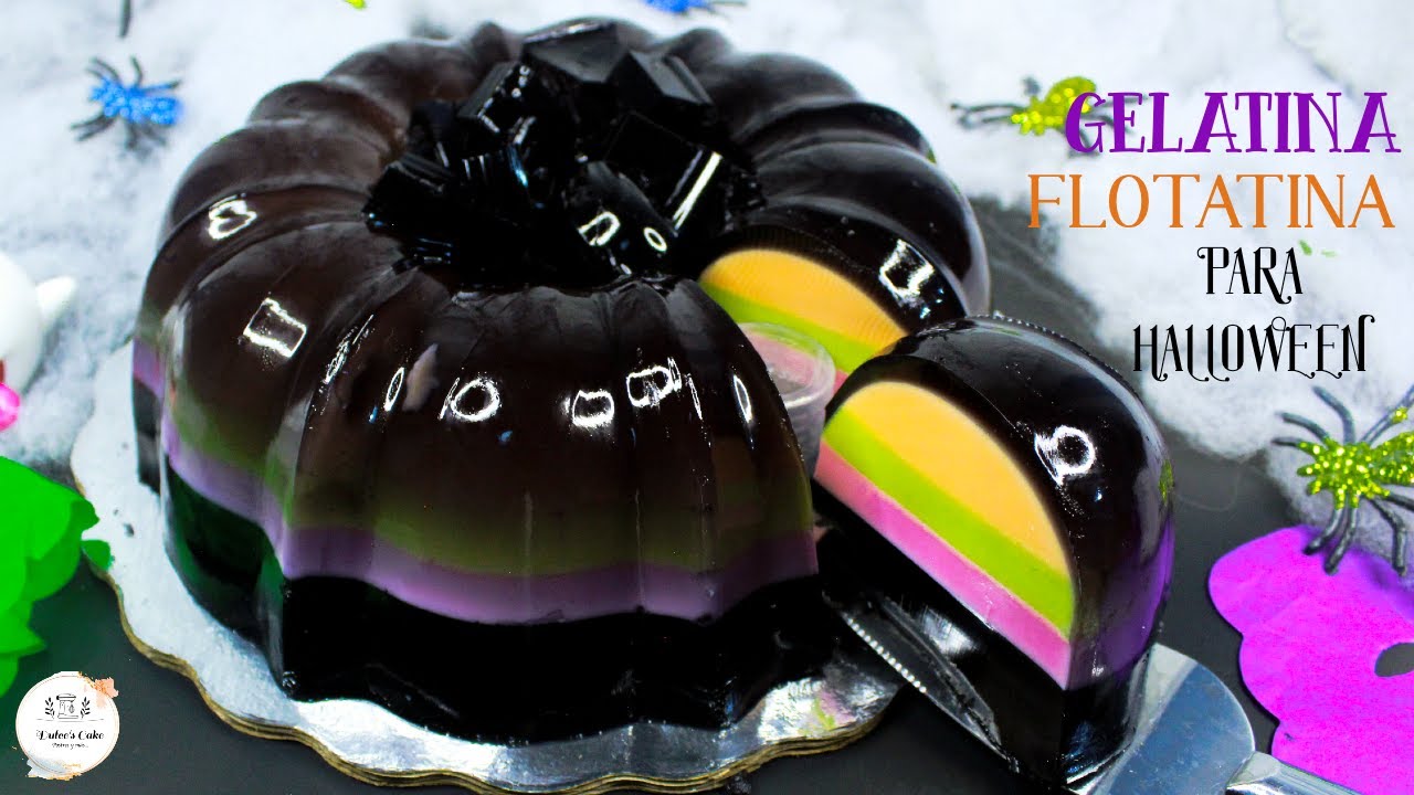 PREPARA UNA GELATINA FLOTATINA O FLOTANTE PARA HALLOWEEN / DÍA DE MUERTOS/ DULCES CAKE