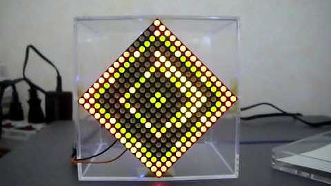 16*16 2color dotMatrixClock(16*16 ドットマトリクス　時計)