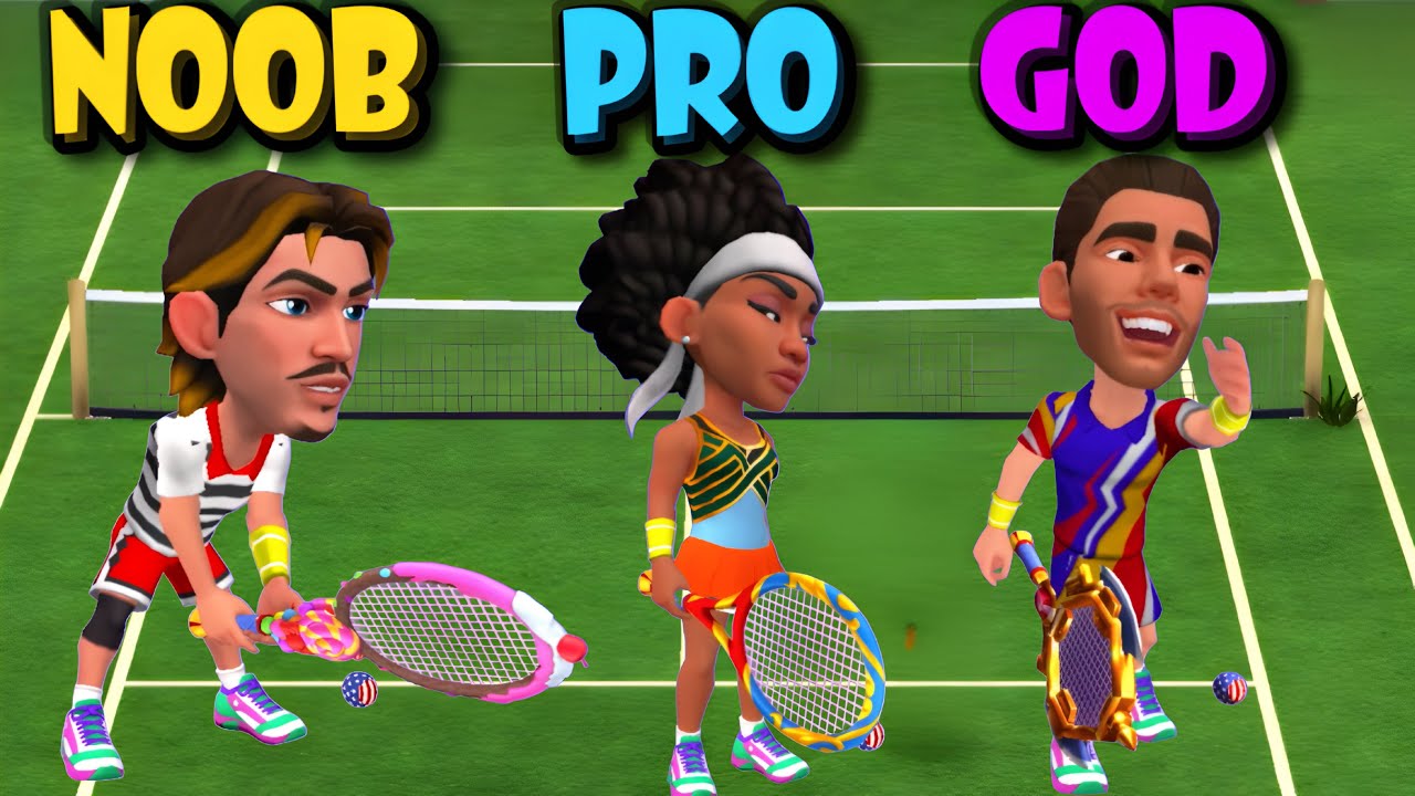 Mini Tennis 🎾 NOOB vs PRO vs GOD CHALLENGE! ⚡️ 