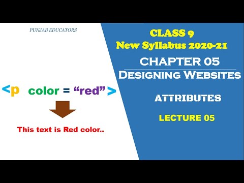 9th Class Computer science New Book 2020 | Ch 05 Lec 05 | Attributes and Structure of HTML