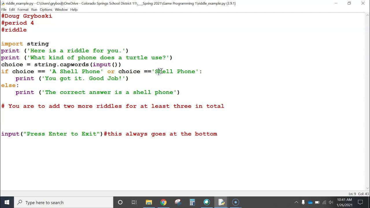 riddles with python - YouTube