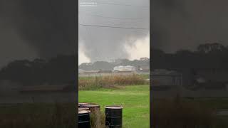 Large Tornado Moves Through New Iberia, Louisiana