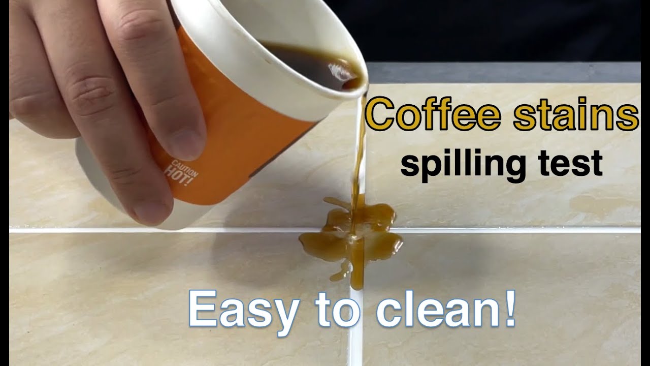 Perflex Tile grout Coffee Spilling Test, very easy to clean