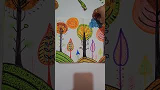 Day-7// 7 Days whimsical💫🌟 art journal challenge ✨️. #art #whimsical #easy #journal #inkmarkers #yt