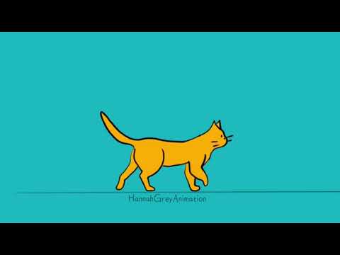 Cat walk cycle - frame by frame animation