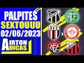 PALPITES FUTEBOL PAA ESSA SEXTA FEIRA DIA 02 DE JUNHO DE 2023 + DICA DE BILHETE SERIE B