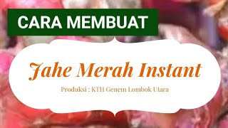 Cara Membuat Ekstrak Jahe Instan | Bahan Dasar Jahe Merah