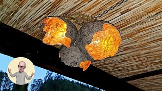 LED Egg lamp (tutorial DIY) garden decoration / ceiling lamp self-built - garden lighting