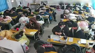 Student spills drink on his classmate