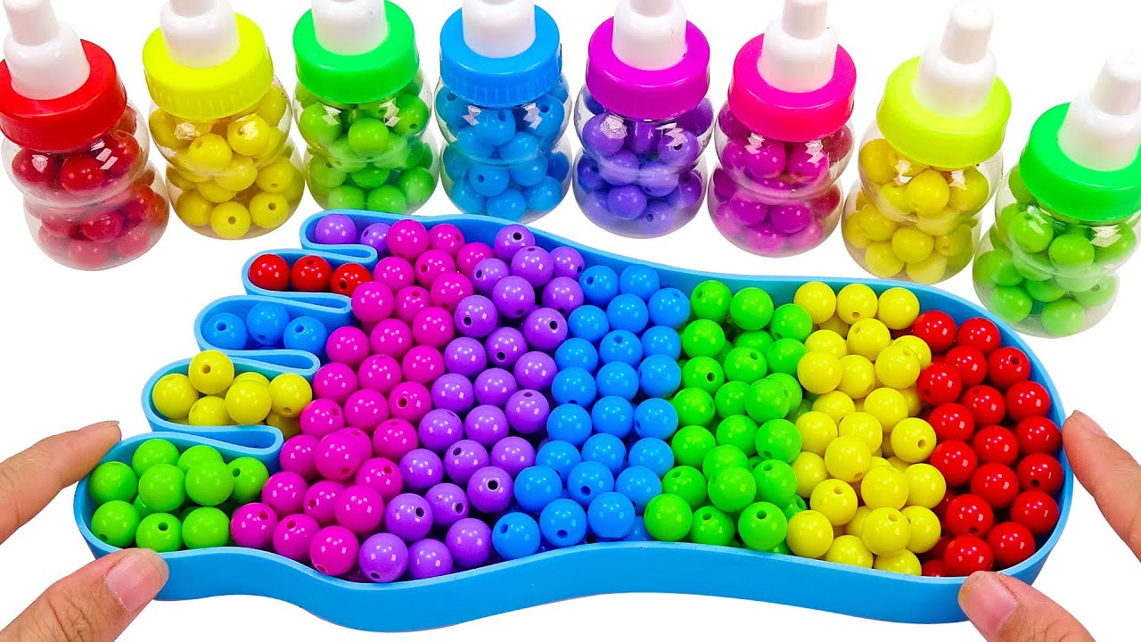 ⁣Satisfying Asmr l How To Make Colorful Beads with Foot Toys Cutting ASMR #124 Bon Bon