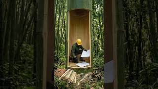 Secret Home Inside a Giant Bamboo Stalk 🌿#timelapse#construction#bamboo#secretbamboo#architecture