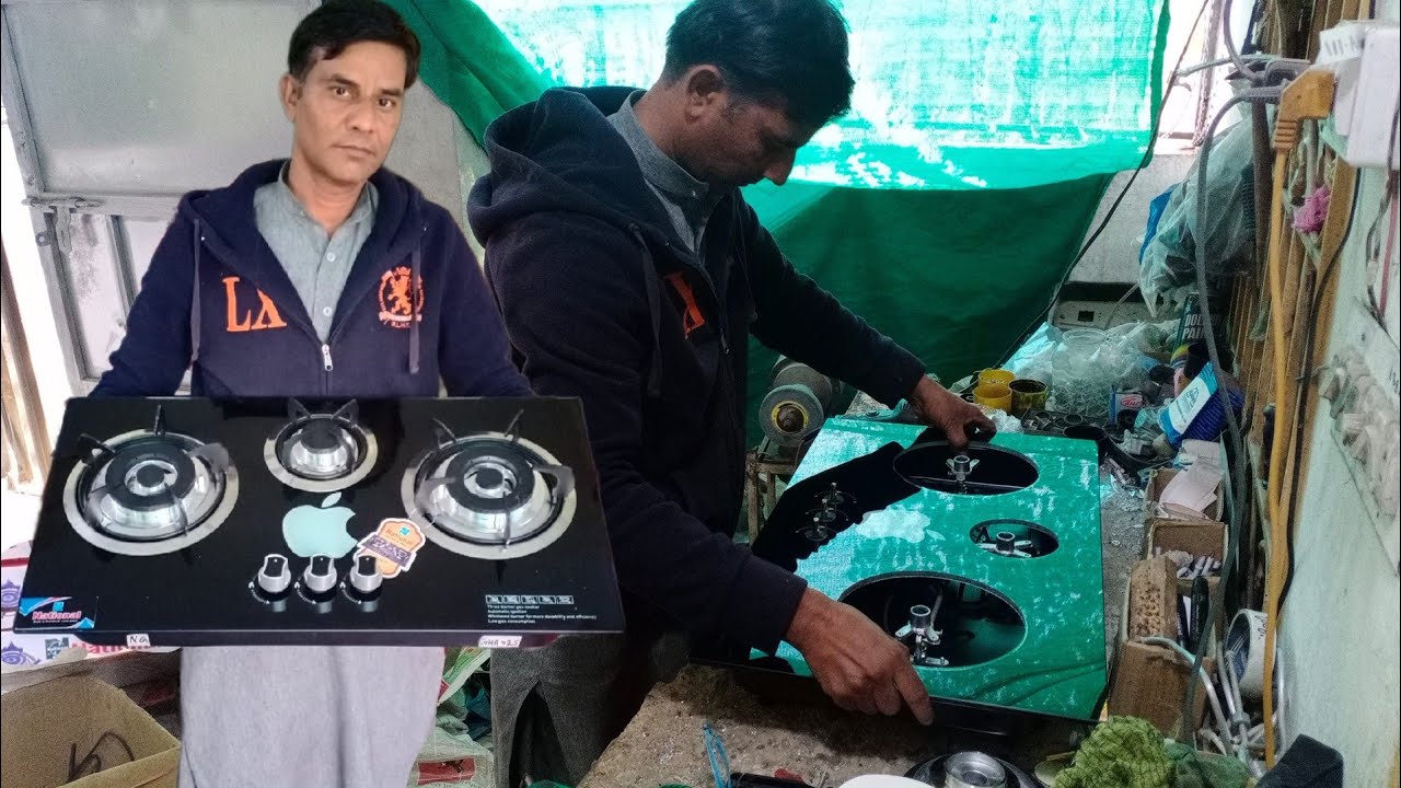 Glass Stove|Glass Top 3 Burner Stove Manufacturing| How to Make Glass 3Burner Stove In workshop