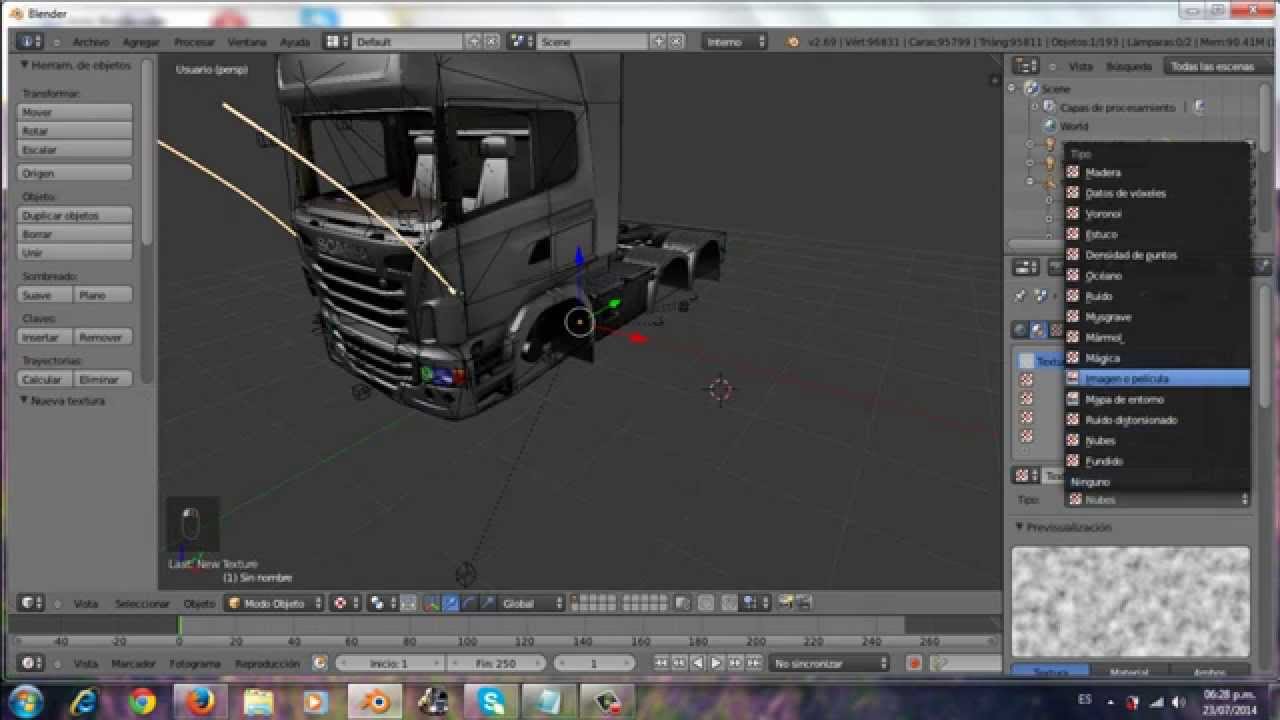 como modificar un camion del ets2 en blender 2014 YouTube