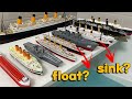 We tested all these ships in the water  titanic britannic fitzgerald  will they sink or float