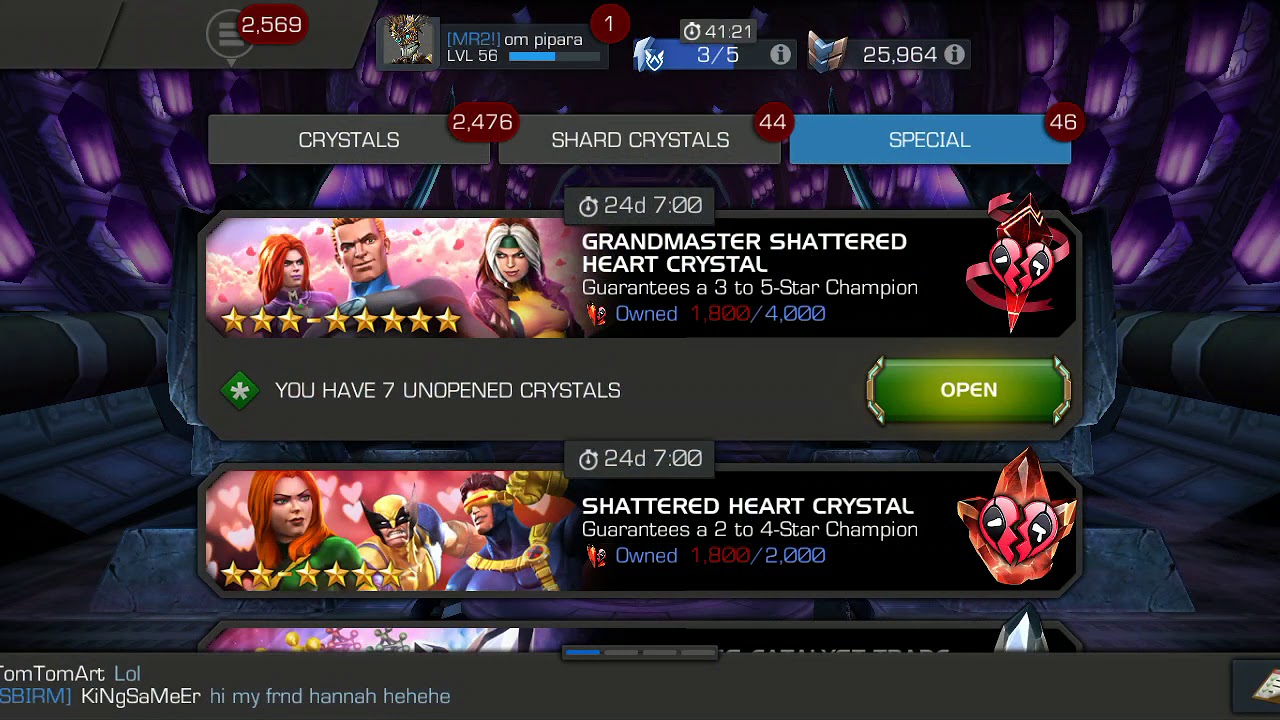 Opening of Grand Master shattered heart crystals by pep method