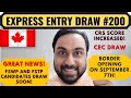 Express entry draw 200 for canada pr  canada cec draw  dream canada