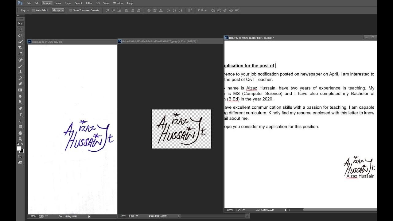 How To Make Signature Transparent PNG In Photoshop Digital Signature