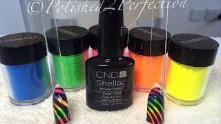 Irresistible Lecente Neon Rainbow Cnd Shellac Nails - Carving Method