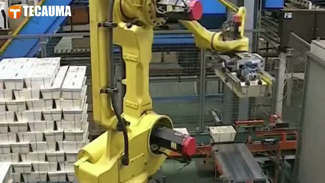 Robot de palettisation et machine de dépilage de cagettes en bois