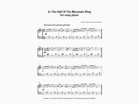 In The Hall Of The Mountain King - for easy piano - Edvard Grieg