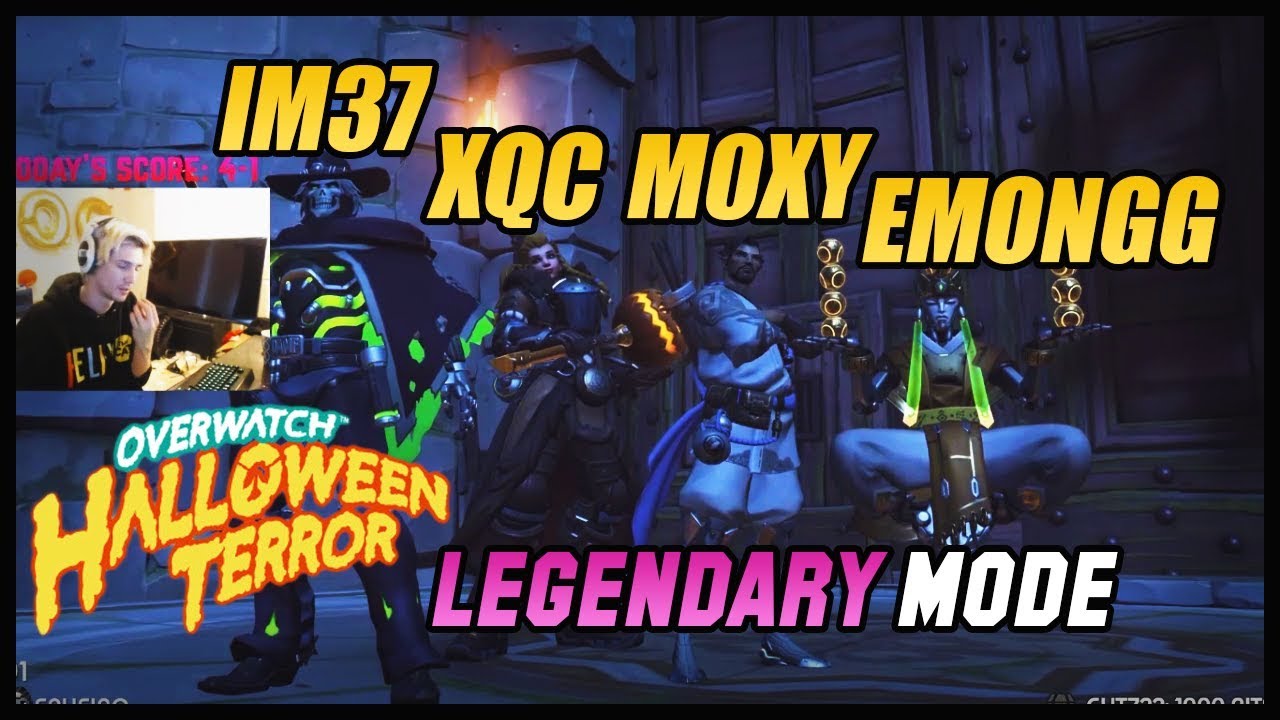 XQC First Try Junkenstein Legendary Run With Emongg m0xy IM37 [ Overwatch Halloween Terror 2018 ]