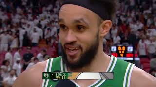 Celebrity Derrick White on the INCREDIBLE Buzzer Beater to Force Game 7 Postgame Interview Profile