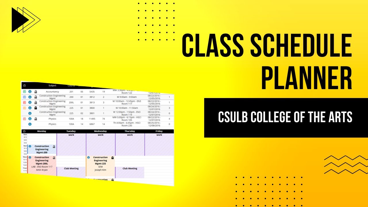 CSULB School of Art Class Schedule Planner YouTube