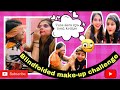 BLINDFOLDED MAKEUP CHALLENGE ft. Sister || *went terribly wrong* || make-up challenge || be curious