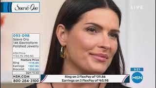 Soave Oro 14K Gold Electroform Polished Wavy Hoop Earrin...