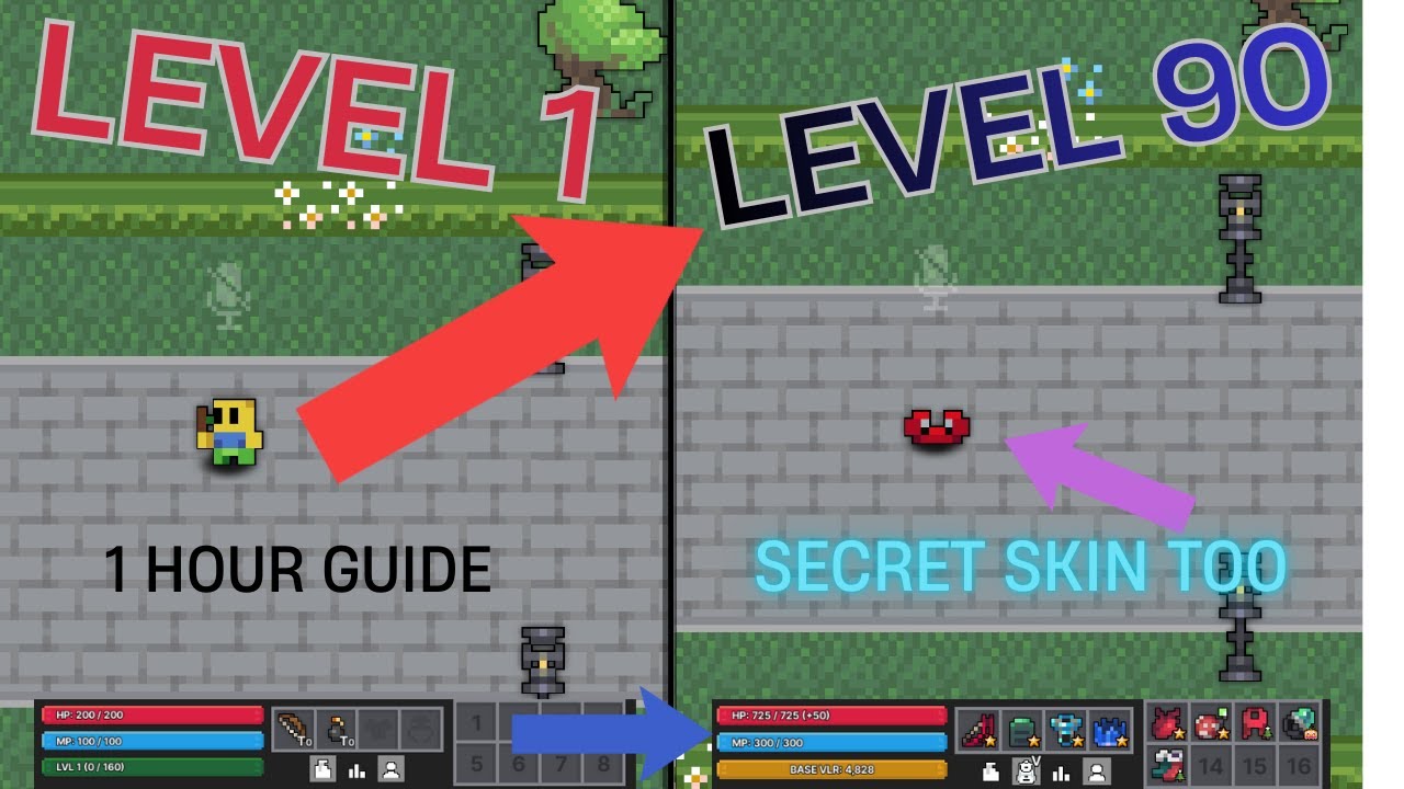 PIXEL QUEST NEW EXP GUIDE/SECRET SKIN GUIDE!!!