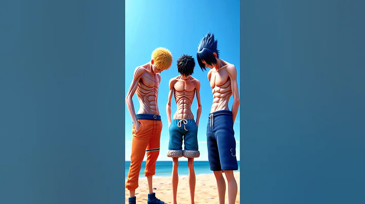 Naruto vs Sasuke vs Luffy: The Ultimate Transformation Challenge on the Beach #shorts